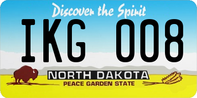 ND license plate IKG008