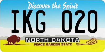ND license plate IKG020