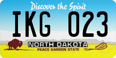 ND license plate IKG023
