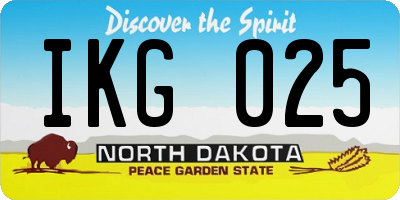 ND license plate IKG025
