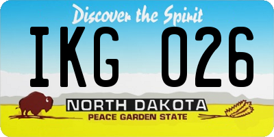 ND license plate IKG026