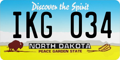 ND license plate IKG034