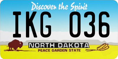 ND license plate IKG036