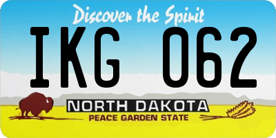 ND license plate IKG062