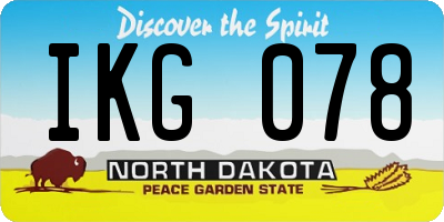 ND license plate IKG078