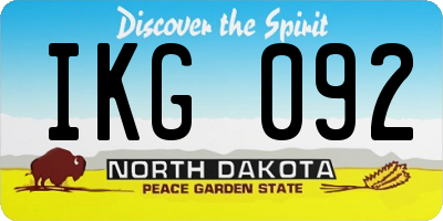 ND license plate IKG092