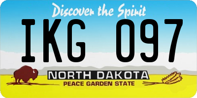ND license plate IKG097