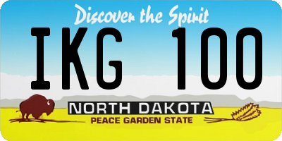 ND license plate IKG100