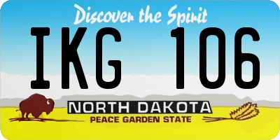 ND license plate IKG106