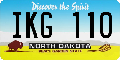ND license plate IKG110
