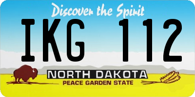 ND license plate IKG112