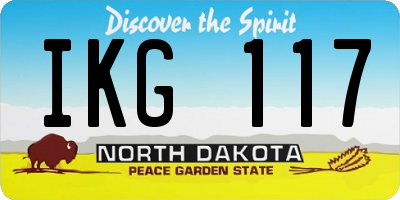 ND license plate IKG117