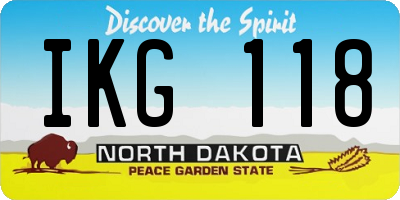 ND license plate IKG118