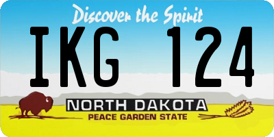 ND license plate IKG124