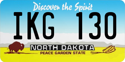 ND license plate IKG130