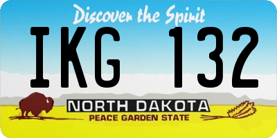 ND license plate IKG132