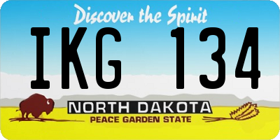 ND license plate IKG134