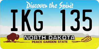 ND license plate IKG135