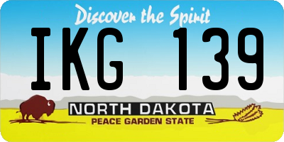 ND license plate IKG139