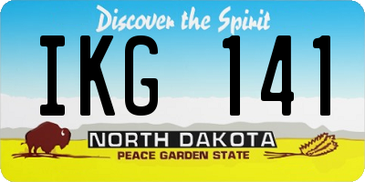 ND license plate IKG141