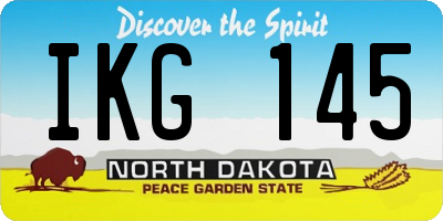 ND license plate IKG145