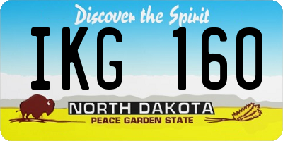 ND license plate IKG160