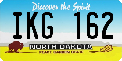 ND license plate IKG162