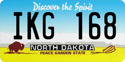 ND license plate IKG168