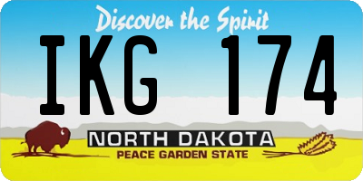 ND license plate IKG174