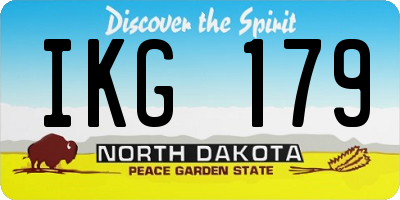 ND license plate IKG179