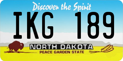 ND license plate IKG189