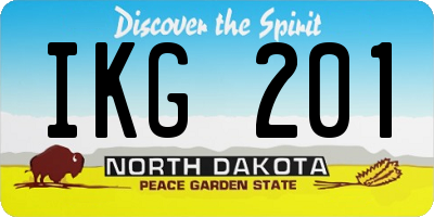 ND license plate IKG201
