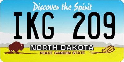 ND license plate IKG209