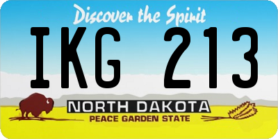 ND license plate IKG213