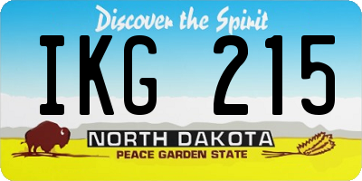 ND license plate IKG215