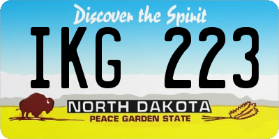 ND license plate IKG223
