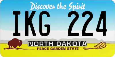 ND license plate IKG224
