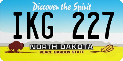 ND license plate IKG227