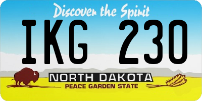 ND license plate IKG230