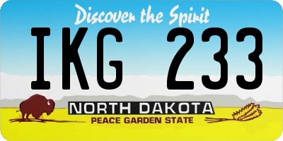 ND license plate IKG233