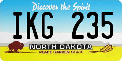 ND license plate IKG235