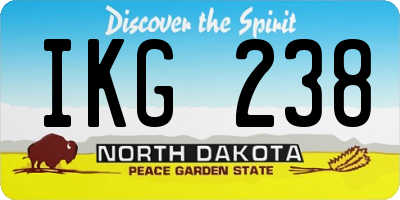 ND license plate IKG238