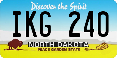 ND license plate IKG240