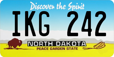 ND license plate IKG242