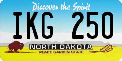 ND license plate IKG250