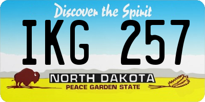 ND license plate IKG257