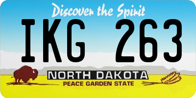 ND license plate IKG263