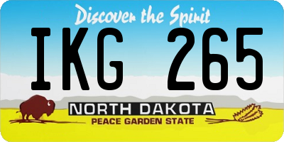 ND license plate IKG265