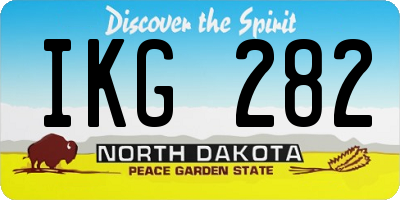 ND license plate IKG282