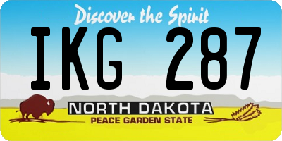 ND license plate IKG287